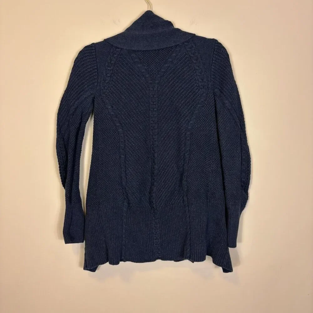 Cabi Blue Cotton‎ Knit Open Countryside Cardigan Sweater Style# 3014 Small